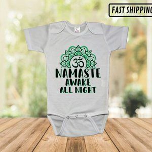 Namaste awake Baby bodysuit funny baby clothes